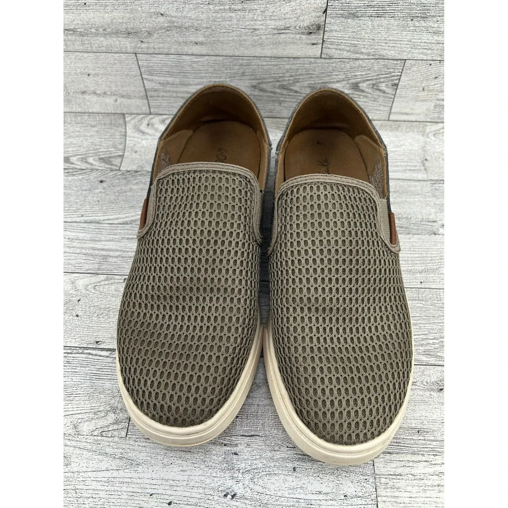 Olukai Pehuea Mesh Slip On Sneakers Olive Green Womens Size 6.5‎